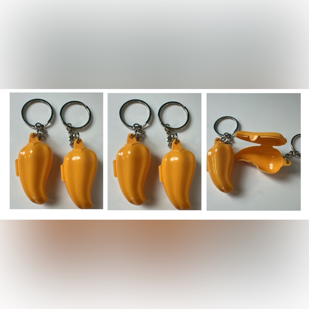 Tupperware KeyChain Orange Chili Pepper Keeper 6pcs